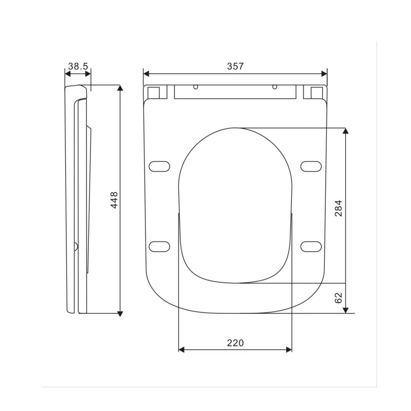 Сидіння для унітазу Qtap (Gemini 520) 448x357x38,5 мм, White, з мікроліфтом, Slim Duroplast, Quick Release QTSC179W49386