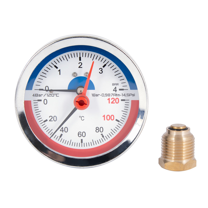 Термоманометр Thermo Alliance Standart 80 мм 1/2", заднє підмикання SD1734B