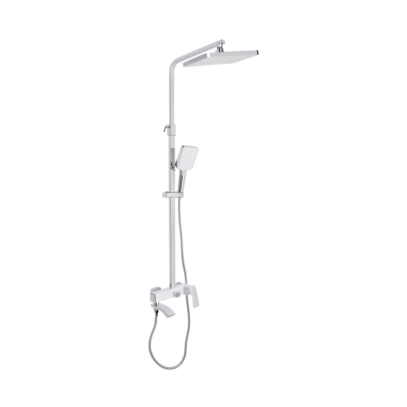 Душова система універсальна Qtap Swan Cascada на три споживача (з виливом) QTSWA111CRW45570 Chrome/White