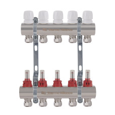 Колектор латунний з витратомірами та євроконусами Thermo Alliance Standart 1" на 5 виходів TAS235W5E