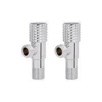 Комплект кутових кранів  Thermo Alliance Standart (круг, чорний) 1/2"ЗЗ, нерж, хром, керам. буксу TAS350W1515B