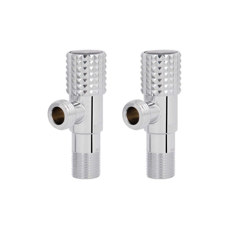 Комплект кутових кранів  Thermo Alliance Standart (круг, чорний) 1/2"ЗЗ, нерж, хром, керам. буксу TAS350W1515B
