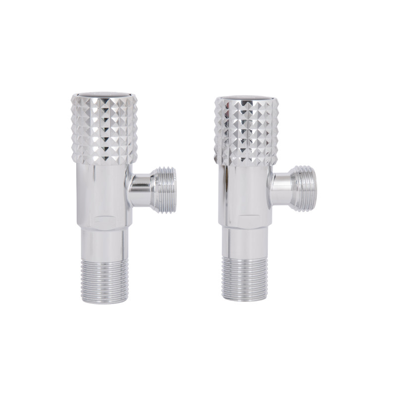 Комплект кутових кранів  Thermo Alliance Standart (круг, чорний) 1/2"ЗЗ, нерж, хром, керам. буксу TAS350W1515B