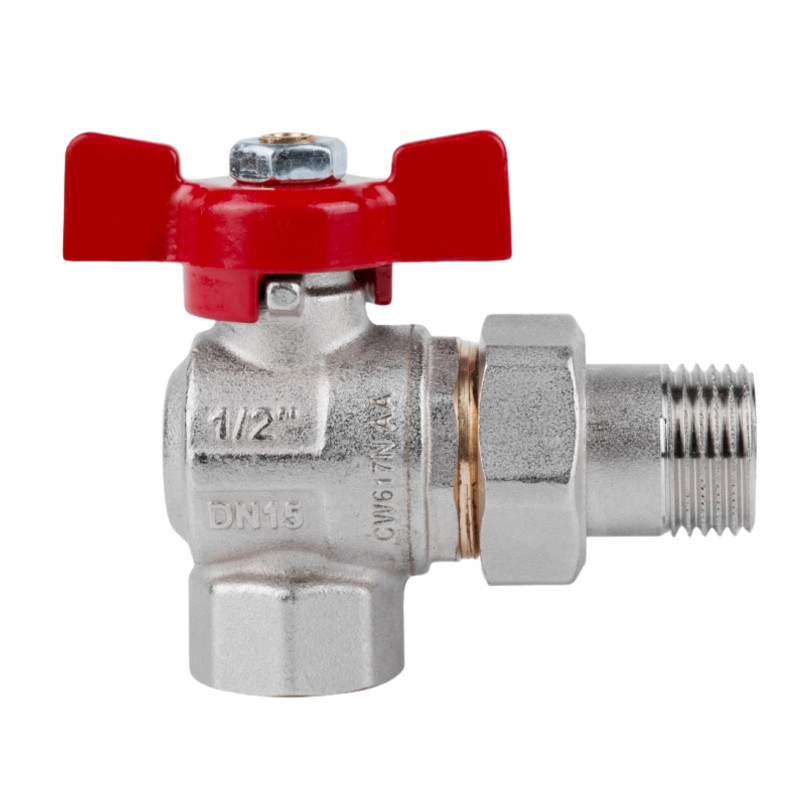 Кран кульовий Icma FAR. ROSSA 1/2" кутовий №361