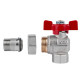 Кран кульовий Icma FAR. ROSSA 1/2" кутовий №361