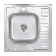 Кухонна мийка Brinex 6060-L 0,6 мм Satin (BRIN6060LSAT06)