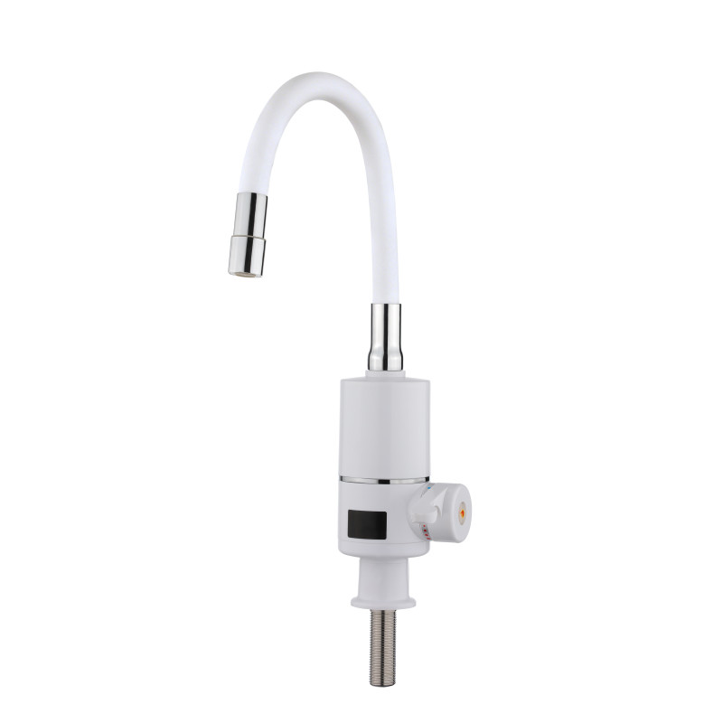 Проточний кран-водонагрівач з гнучким виливом для кухні  Lidz Warm 065  LDWAR065WHI49097 White/White