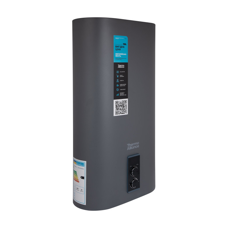 Водонагрівач електричний Thermo Alliance 80 л, Grey,  плоский вертикальний, сухий ТЕН 2 кВт (0,8+1,2) DT80V20GPDD2G