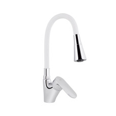 Змішувач для кухні Lidz Tani 007F3 з гнучким виливом (k40) LDTAN007F3WCR40423 Chrome/White