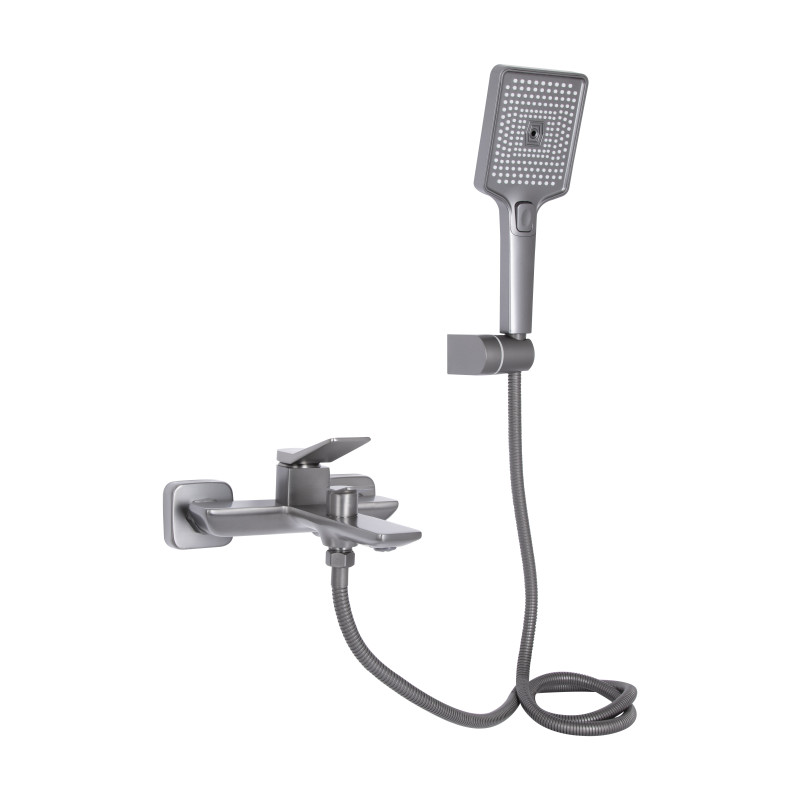 Змішувач для ванни Qtap Presto (з душовим гарнітуром) QTPRE259GRP45584 Graphite