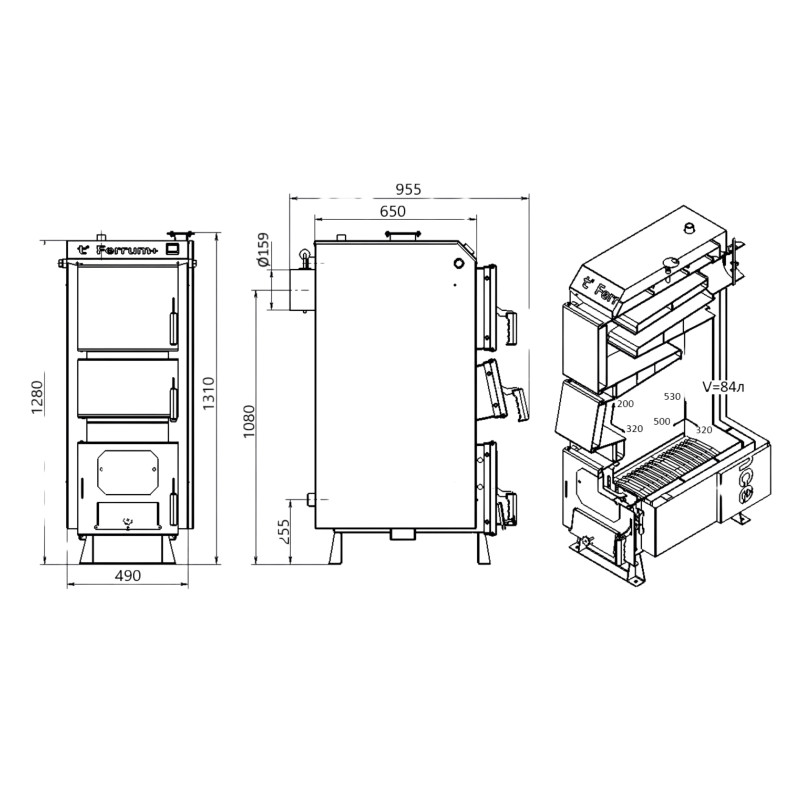 Котел твердопаливний сталевий Thermo Alliance Ferrum Plus V 4.0 FSF+ 20