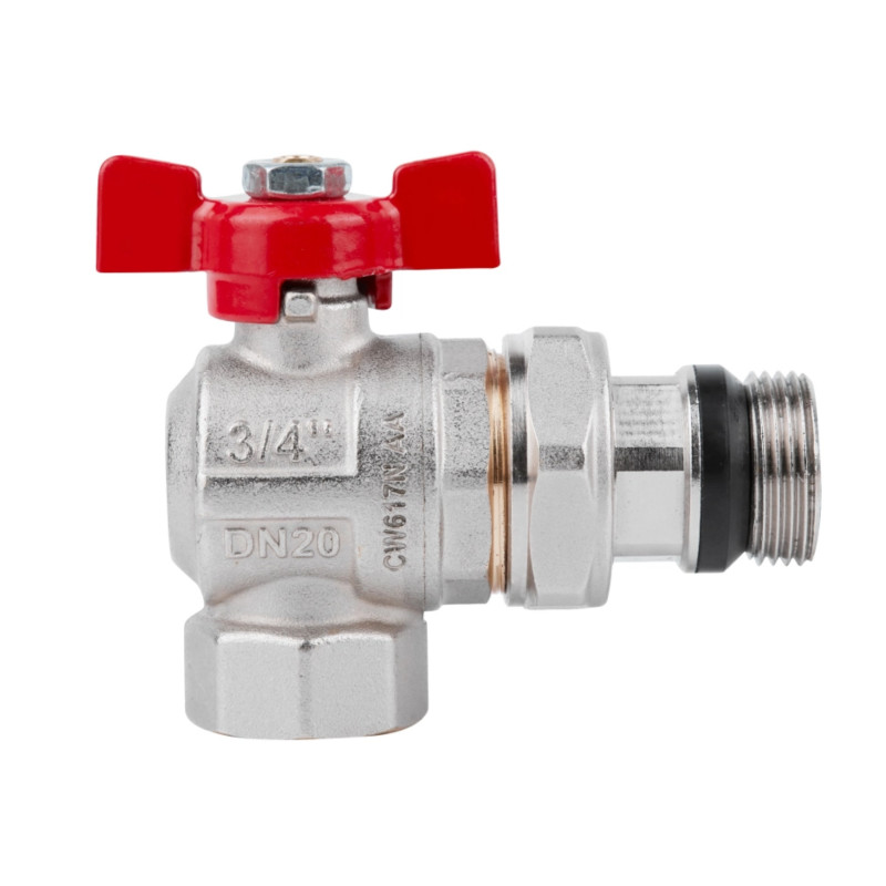 Кран кульовий Icma FAR. ROSSA 3/4" кутовий №362