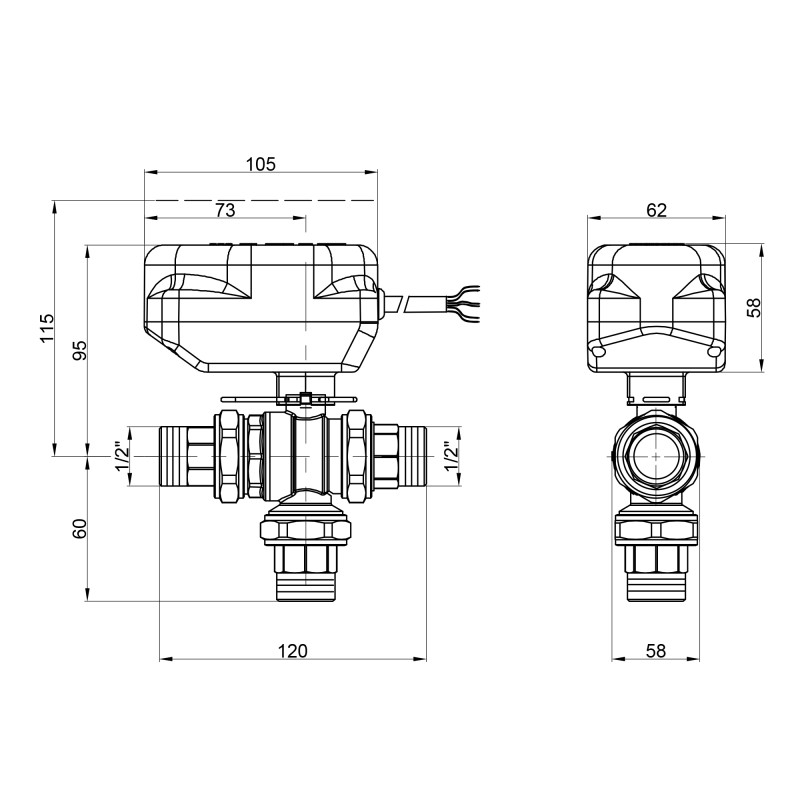 Кран кульовий зонний Icma 1/2" №344