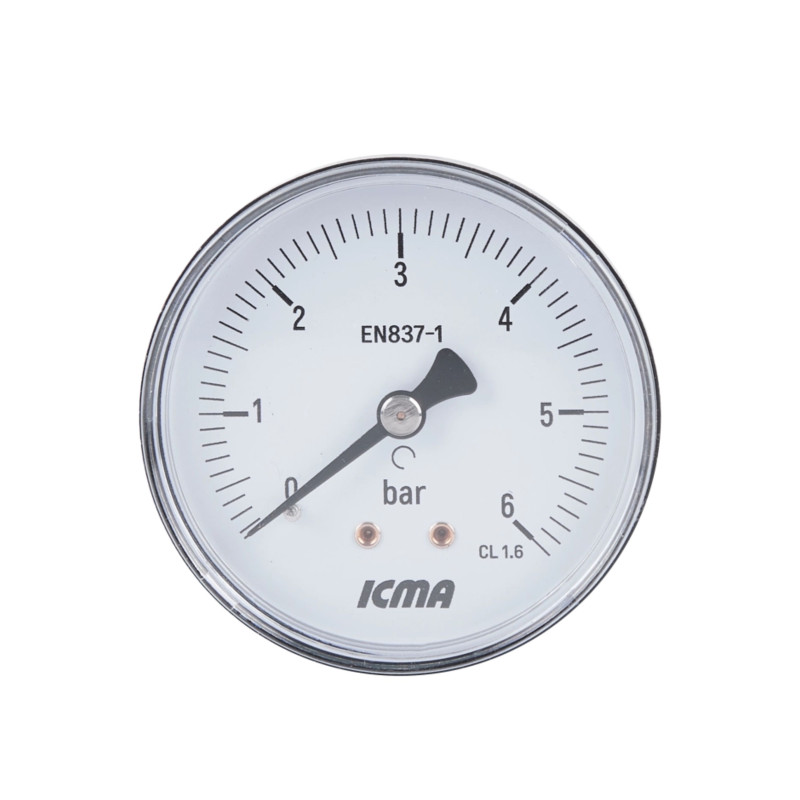 Манометр Icma 1/4" 0-6 бар, заднє підключення №243