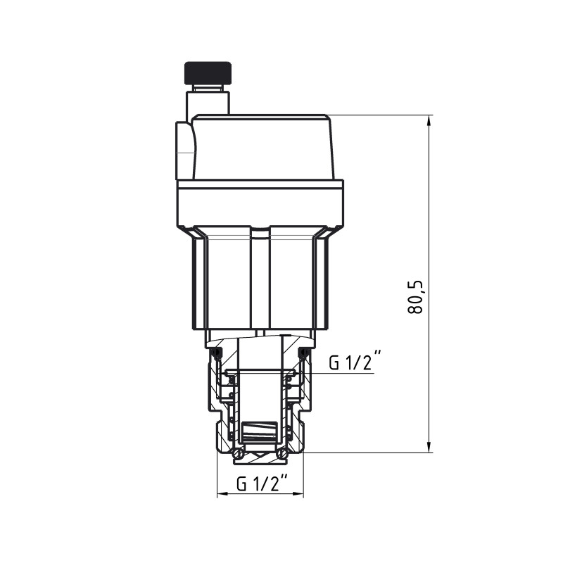 Повітровідвідник Thermo Alliance Forte 1/2"З лат., нікель, автоматичний з запірним клапан TAF28015