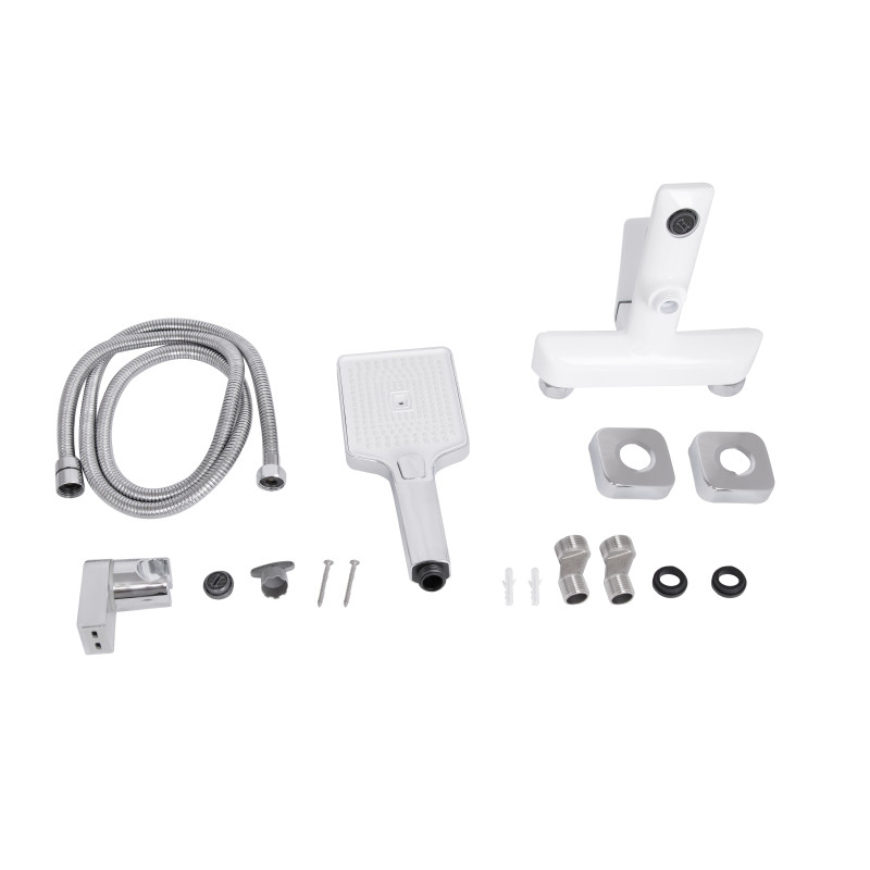 Змішувач для ванни Qtap Presto (з душовим гарнітуром) QTPRE259CRW45579 Chrome/White