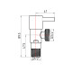 Кран кутовий Thermo Alliance (палочка)  Standart 1/2"Зх3/4"З, нерж, хром, керам. буксу TAS349W1520