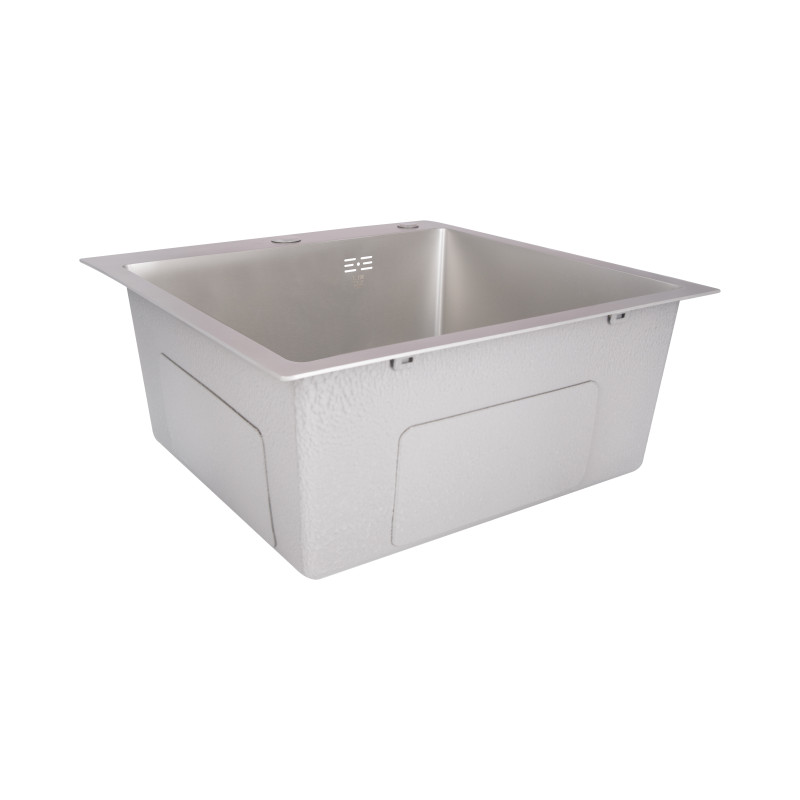 Мийка для кухні інтегрована Lidz Handmade H5050G (LDH5050GPVD43620) Brushed Grey PVD 3,0/1,0 мм