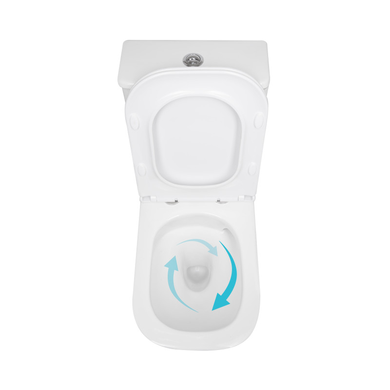 Унитаз напольный Qtap Presto Quadro безобідковий з сідінням Soft-close QTPRE27W51021