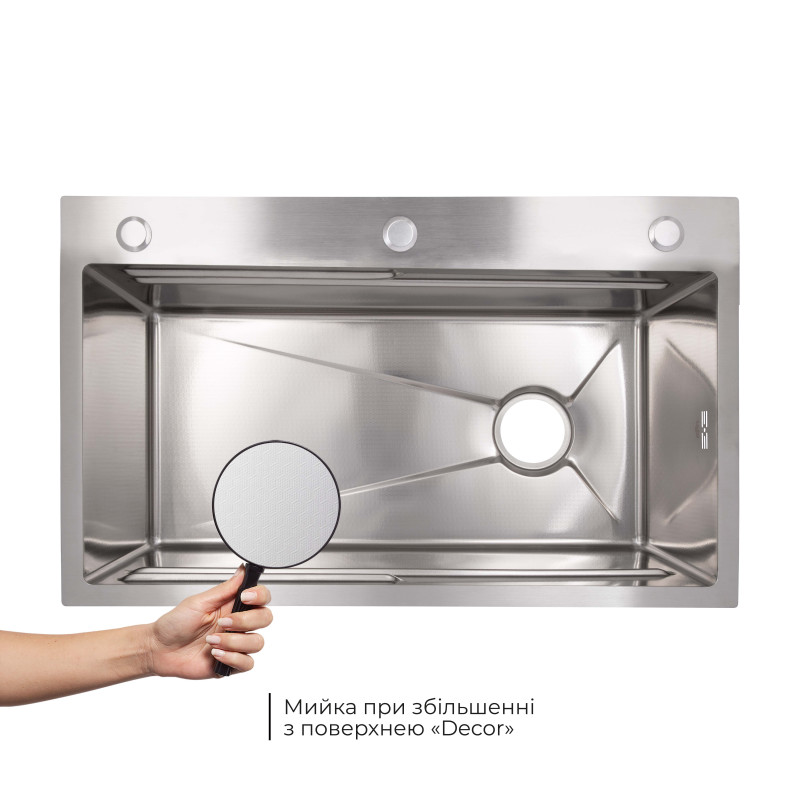 Lidz Handmade H7545 Мийка для кухні інтегрована Decor Honeycomb 3,0/1,0 мм LDH7545DEC48372