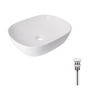 Комплект Qtap Aquarius: Раковина накладна прамокутна 470x380x120 мм White + Донний клапан PU02