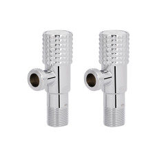 Комплект кутових кранів Thermo Alliance Standart (круг, білий) 1/2"ЗЗ, нерж, хром, керам. буксу TAS350W1515W