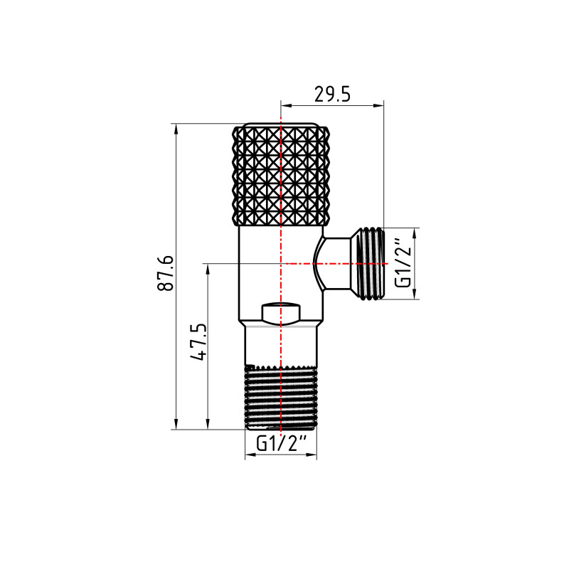 Комплект кутових кранів Thermo Alliance Standart (круг, білий) 1/2"ЗЗ, нерж, хром, керам. буксу TAS350W1515W