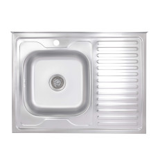 Кухонна мийка Brinex 6080-L 0,6 мм Satin (BRIN6080LSAT06)