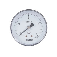 Манометр Icma 1/4" 0-4 бар, заднє підключення №243