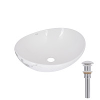 Раковина накладна Qtap Dove 415x340x140 мм, Marble, овальна, з донним клапаном QTDOV188SB49785