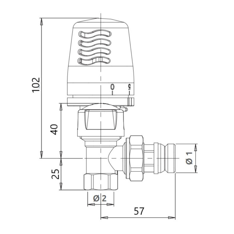 Термокомплект Icma 3/4" з антипротіканням кутовий №KIT_1100+774-940+805-940