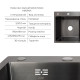 Акційний набір Lidz: мийка H7849BR інтегрована крило справа Brushed Black PVD 3,0/1,0 мм + Змішувач Aria для кухні з гнучким виливом (k35) Black