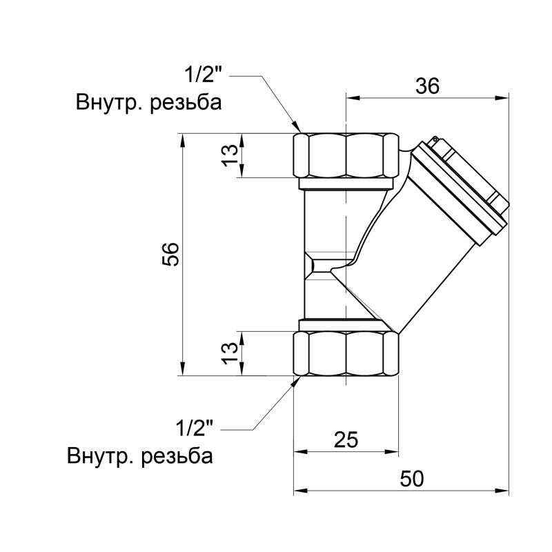 Фільтр грубої очистки Thermo Alliance Base 1/2"ВВ для води косий SD124W15