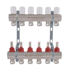 Колектор латунний з витратомірами та євроконусами Thermo Alliance Standart 1" на 6 виходів TAS235W6E