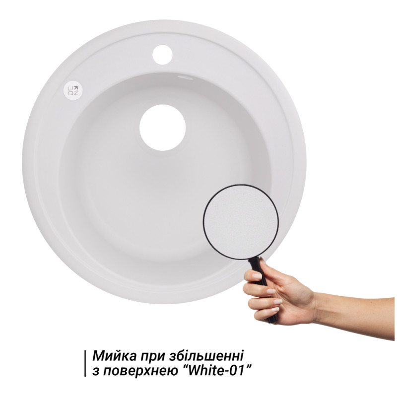 Кухонна мийка Lidz D510/200 WHI-01 (LIDZWHI01D510200)