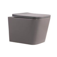 Унітаз підвісний Qtap Tern Ultra Quiet 520×345×325 мм, Stone grey, з сидінням Slim Duroplast / Soft-close / Quick Release QTTER26SG49000