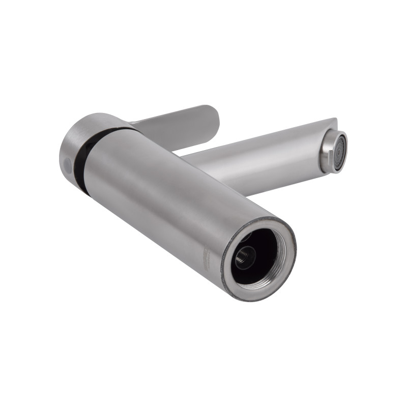 Змішувач для раковини Brinex Pure 001F низький  Nickel BRIPUR001FNKL