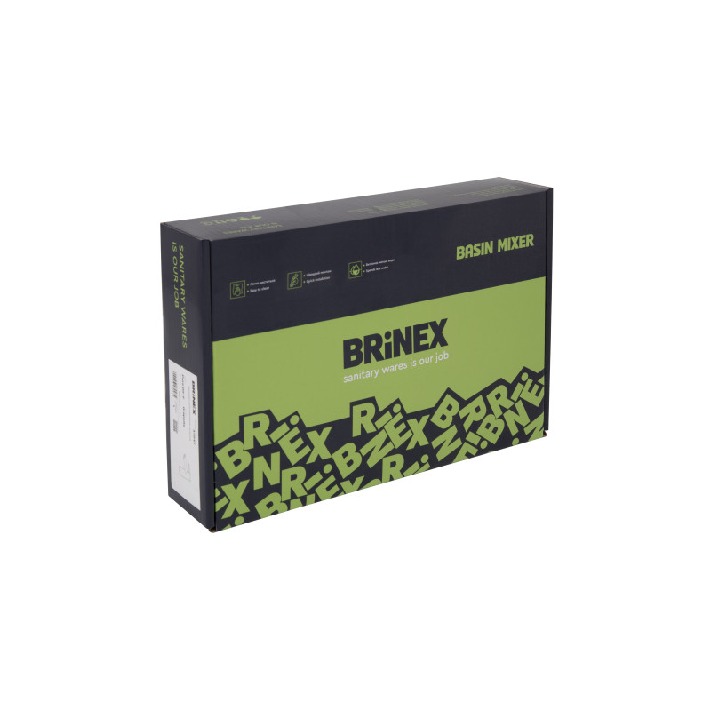 Змішувач для раковини Brinex Pure 001F низький  Nickel BRIPUR001FNKL