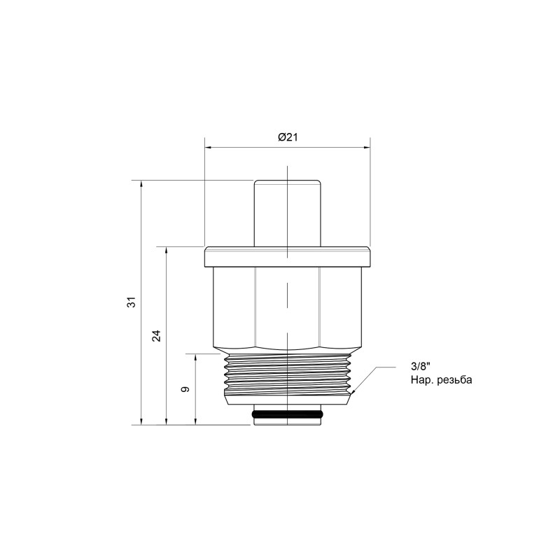 Клапан для повітровідвідника Icma 3/8" №710