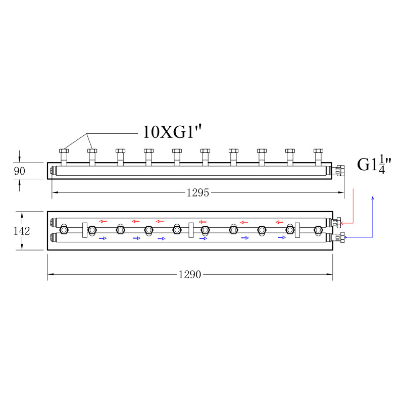 Колектор розподільчий Thermo Alliance Forte Quick System для  5 насосних груп 1 1/4"x1, нерж. сталь SUS 304 TAF-QSK5
