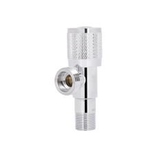 Кран кутовий (круг) Thermo Alliance Standart 1/2"Зх3/4"З, нерж, хром, керам. буксу TAS351W1520
