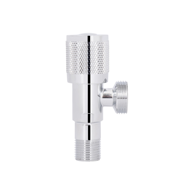 Кран кутовий (круг) Thermo Alliance Standart 1/2"Зх3/4"З, нерж, хром, керам. буксу TAS351W1520