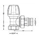 Кран радіаторний Icma №803+940 кутовий 3/4" з ручкою