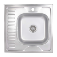 Кухонна мийка Brinex 6060-R 0,6 мм Satin (BRIN6060RSAT06)