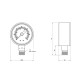 Манометр Thermo Alliance Standart 10 бар 1/4", нижнє підмикання SD17010B