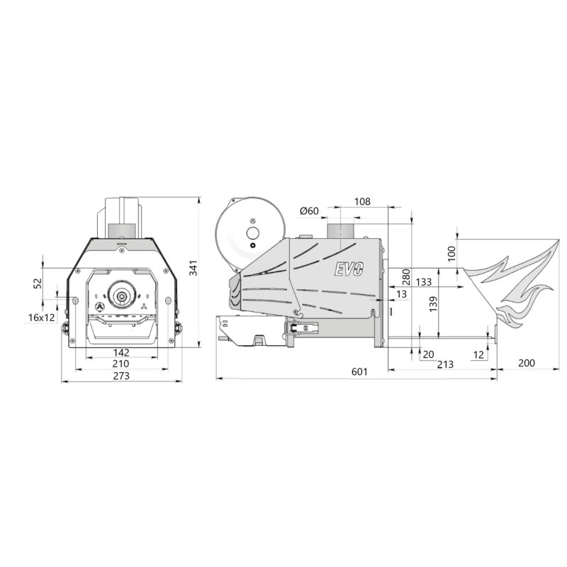 Пелетний пальник Thermo Alliance EVO 45 в комплекті з шнеком 1,5 м та контролером Pelet-1