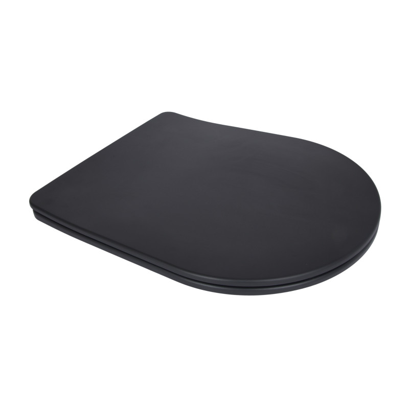 Сидіння для унітаза (Robin 660, Scorpio 520,660) 460x362x50 мм, Matt Black, з мікроліфтом, Slim Duroplast, Quick Release QTSC179MB47352 Qtap