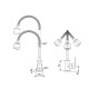 Змішувач для кухні Brinex Pure 015F41 з гнучким виливом   Nickel BRIPUR015F41NKL