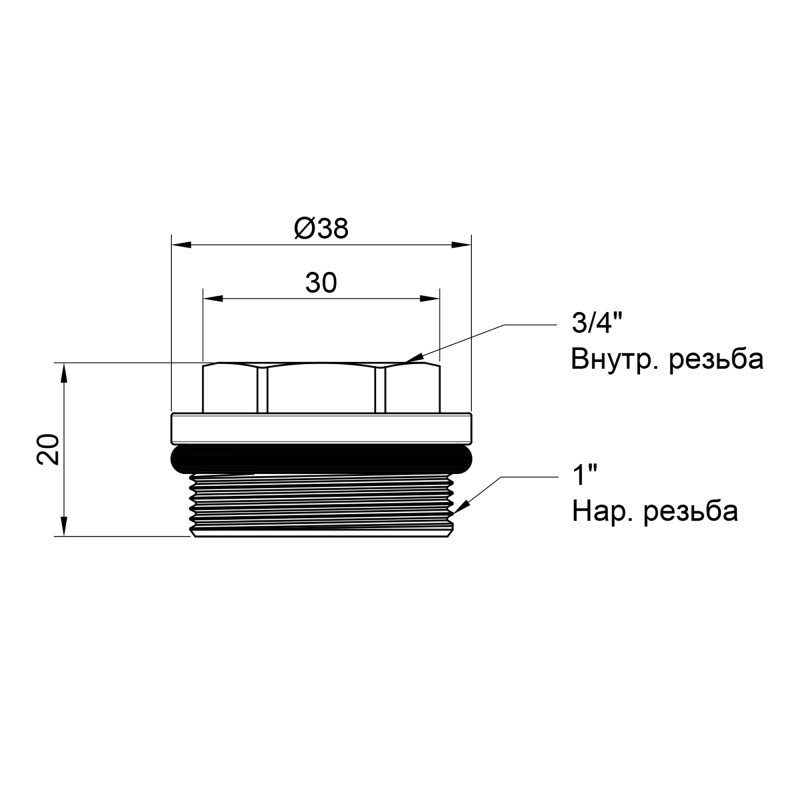 Футорка для колектора Thermo Alliance Standart 1"х3/4" ВЗ SD35420