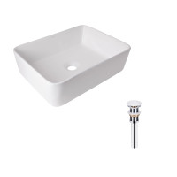 Комплект Qtap Tern: Раковина накладна прамокутна 480х370х135 мм White + Донний клапан PU02